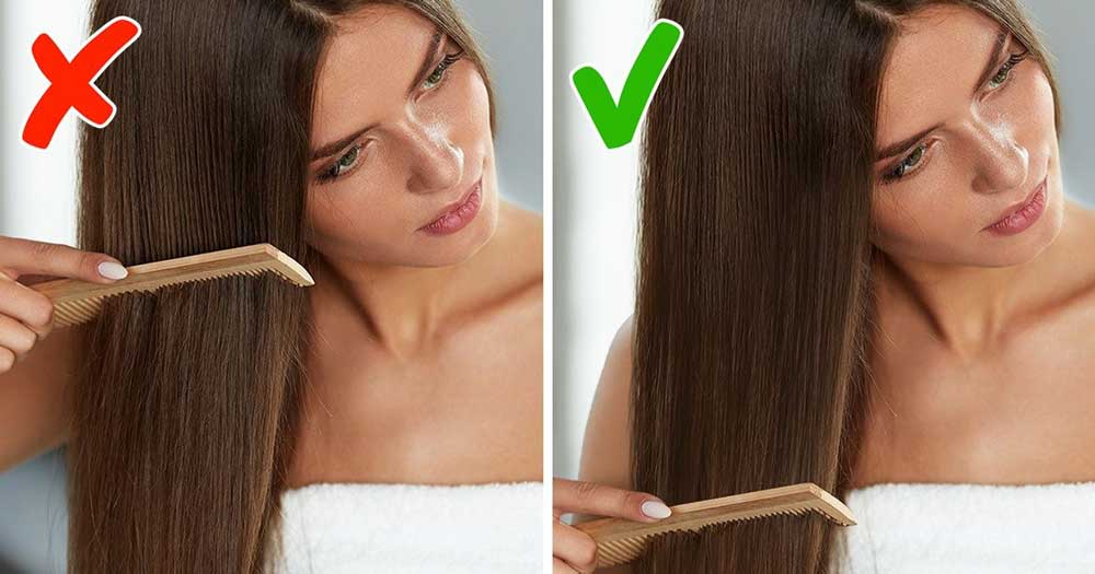 روش صحیح شانه زدن موی بلند